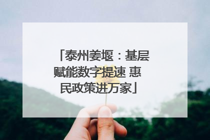 泰州姜堰：基层赋能数字提速 惠民政策进万家