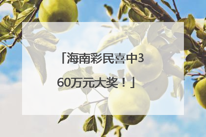 海南彩民喜中360万元大奖！
