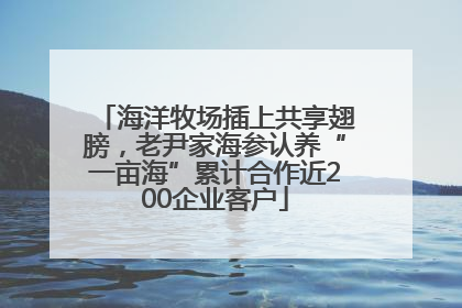 海洋牧场插上共享翅膀，老尹家海参认养“一亩海”累计合作近200企业客户