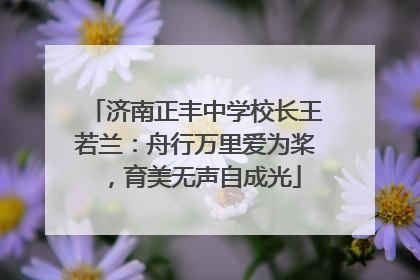 济南正丰中学校长王若兰：舟行万里爱为桨，育美无声自成光