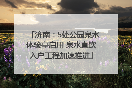 济南：5处公园泉水体验亭启用 泉水直饮入户工程加速推进