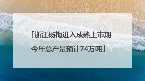 浙江杨梅进入成熟上市期 今年总产量预计74万吨