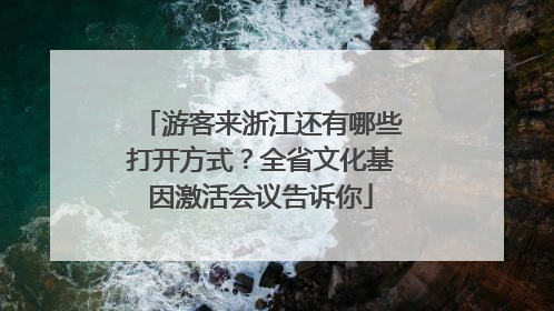 游客来浙江还有哪些打开方式？全省文化基因激活会议告诉你