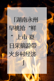 湖南永州早桃抢“鲜”上市 夏日采摘游带火乡村经济