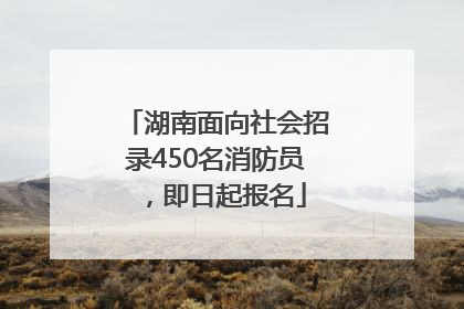 湖南面向社会招录450名消防员，即日起报名