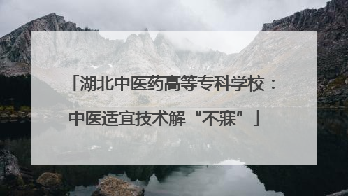 湖北中医药高等专科学校：中医适宜技术解“不寐”