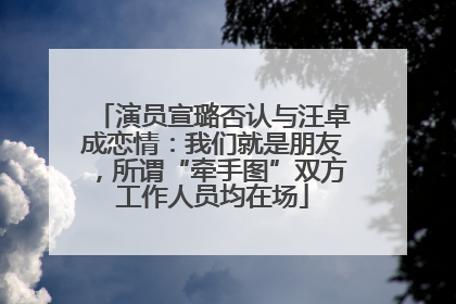 演员宣璐否认与汪卓成恋情：我们就是朋友，所谓“牵手图”双方工作人员均在场