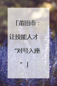 莆田市：让技能人才“对号入座”