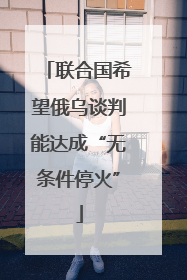 联合国希望俄乌谈判能达成“无条件停火”
