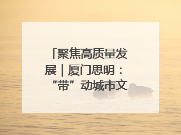 聚焦高质量发展｜厦门思明：“带”动城市文明新图景