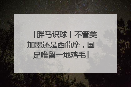 胖马识球丨不管美加墨还是西葡摩，国足唯留一地鸡毛