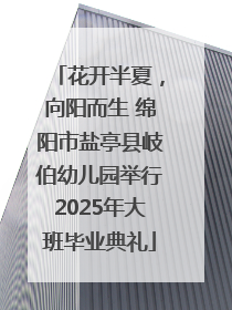 花开半夏，向阳而生 绵阳市盐亭县岐伯幼儿园举行2025年大班毕业典礼