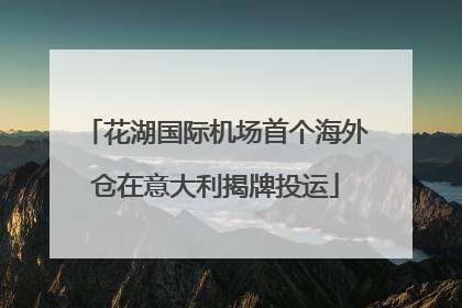 花湖国际机场首个海外仓在意大利揭牌投运