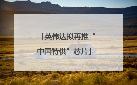 英伟达拟再推“中国特供”芯片