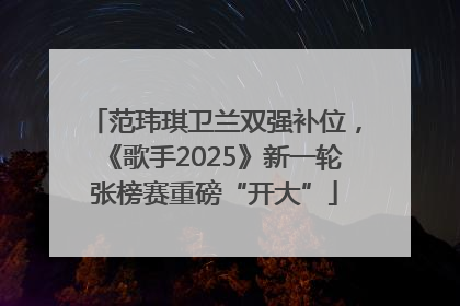 范玮琪卫兰双强补位，《歌手2025》新一轮张榜赛重磅“开大”
