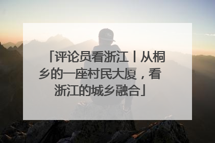 评论员看浙江丨从桐乡的一座村民大厦，看浙江的城乡融合