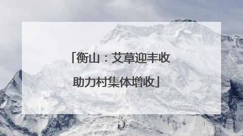 衡山：艾草迎丰收 助力村集体增收
