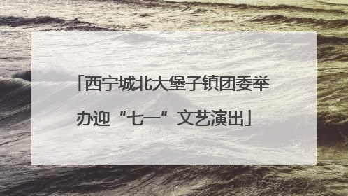 西宁城北大堡子镇团委举办迎“七一”文艺演出