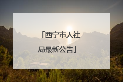 西宁市人社局最新公告