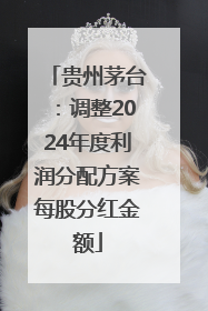贵州茅台：调整2024年度利润分配方案每股分红金额