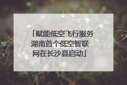 赋能低空飞行服务 湖南首个低空智联网在长沙县启动