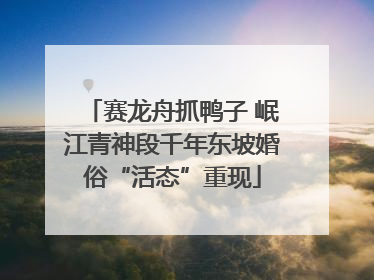 赛龙舟抓鸭子 岷江青神段千年东坡婚俗“活态”重现
