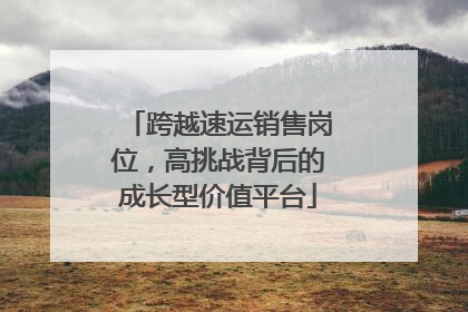 跨越速运销售岗位，高挑战背后的成长型价值平台