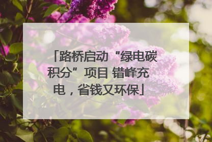 路桥启动“绿电碳积分”项目 错峰充电，省钱又环保