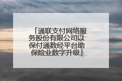 通联支付网络服务股份有限公司以保付通数经平台助保险业数字升级