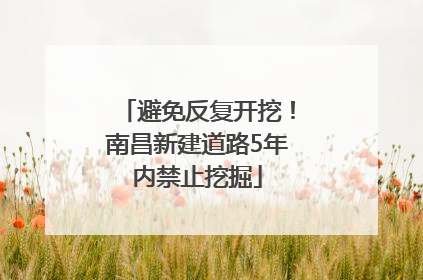 避免反复开挖！南昌新建道路5年内禁止挖掘