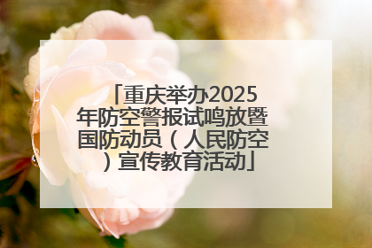 重庆举办2025年防空警报试鸣放暨国防动员（人民防空）宣传教育活动