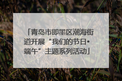 青岛市即墨区潮海街道开展“我们的节日•端午”主题系列活动