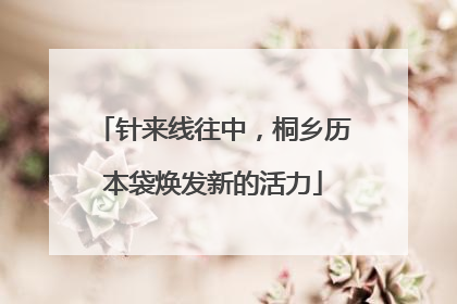 针来线往中，桐乡历本袋焕发新的活力