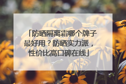防晒隔离霜哪个牌子最好用？防晒实力派，性价比高口碑在线
