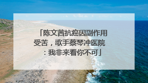 陈文茜抗癌因副作用受苦，歌手蔡琴冲医院：我非来看你不可