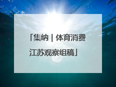 集纳｜体育消费江苏观察组稿