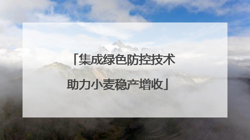 集成绿色防控技术助力小麦稳产增收