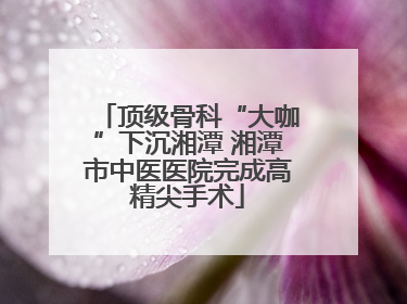 顶级骨科“大咖”下沉湘潭 湘潭市中医医院完成高精尖手术
