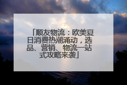 顺友物流：欧美夏日消费热潮涌动，选品、营销、物流一站式攻略来袭