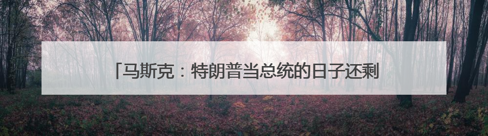 马斯克：特朗普当总统的日子还剩3.5年，但我还会活跃40多年