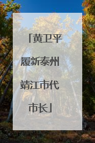 黄卫平履新泰州靖江市代市长