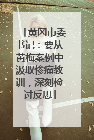 黄冈市委书记：要从黄梅案例中汲取惨痛教训，深刻检讨反思