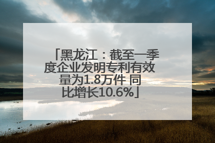 黑龙江：截至一季度企业发明专利有效量为1.8万件 同比增长10.6%