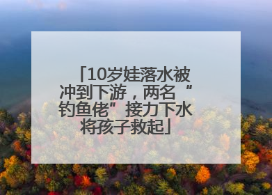 10岁娃落水被冲到下游，两名“钓鱼佬”接力下水将孩子救起