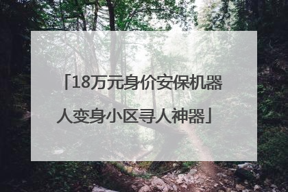18万元身价安保机器人变身小区寻人神器