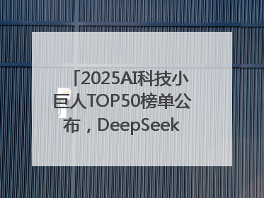 2025AI科技小巨人TOP50榜单公布，DeepSeek、宇树科技、蘑菇车联等企业荣誉上榜