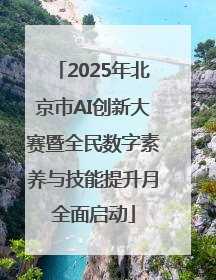 2025年北京市AI创新大赛暨全民数字素养与技能提升月全面启动