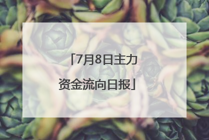7月8日主力资金流向日报