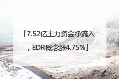 7.52亿主力资金净流入，EDR概念涨4.75%