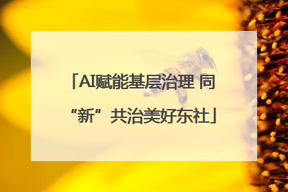 AI赋能基层治理 同“新”共治美好东社